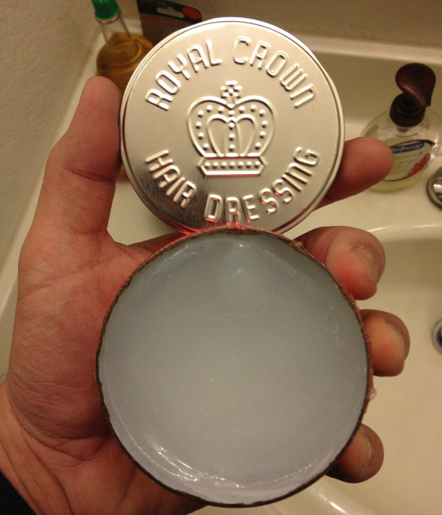 Royal Crown Hair Dressing open can