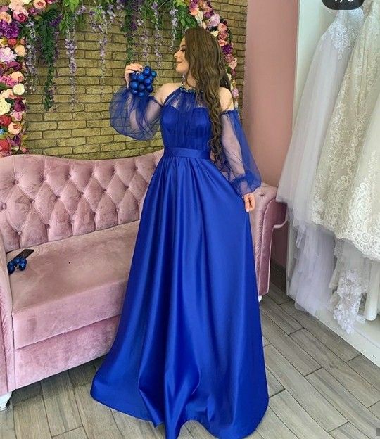 Blue Prom Dresses Elegant Long Formal Dress fg1294