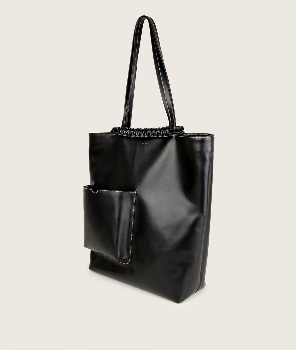 Pazar Book Tote Black grape leather – sagan-vienna