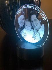 Battery powered lighted family photo