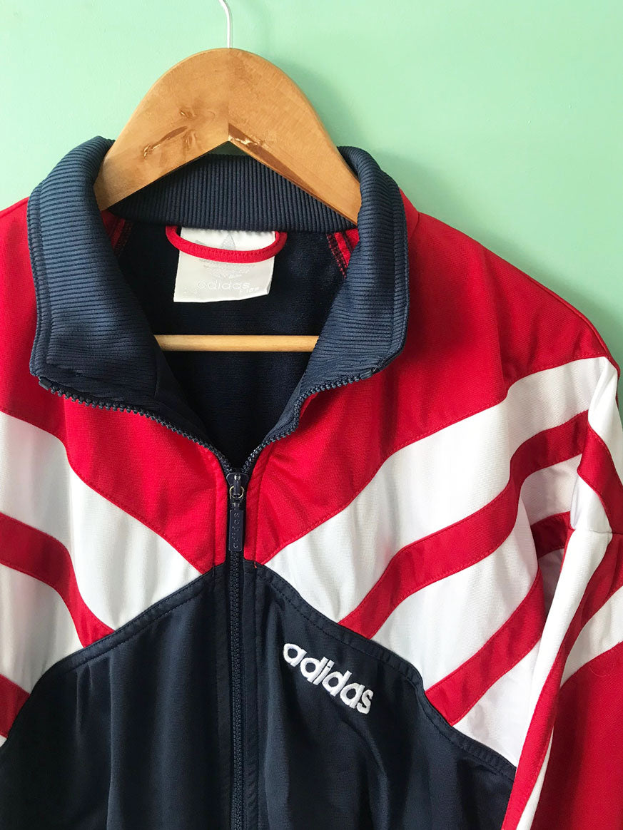 veste adidas bleu blanc rouge vintage