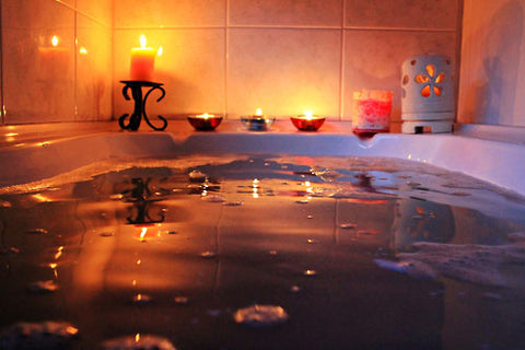 bath, candles, relax, sleep