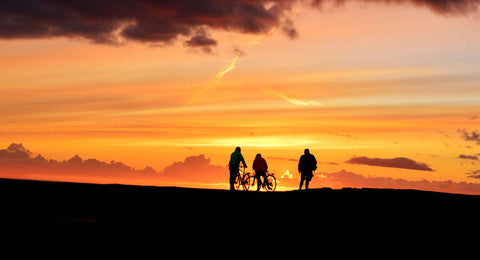 sunset, bikers, exercise, sleep