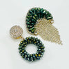 Clip earrings Green Jellyfish | Gold - muze-earrings.com