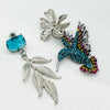 Earrings Aqua Blue Hummingbird | Silver - muze-earrings.com