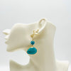 Earrings Aqua Blue Starfish | Gold - muze-earrings.com