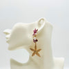 Earrings Big Pink Starfish | Gold - muze-earrings.com
