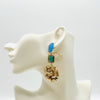 Earrings Green & Blue Hummingbird | Gold - muze-earrings.com