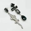 Earrings Grey Crocodile | Silver - muze-earrings.com