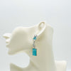Earrings Light Blue Sea Horse | Silver - muze-earrings.com