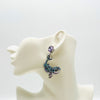 Earrings Lilac AB Whale | Silver - muze-earrings.com