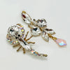 Earrings Lobster AB White | Gold - muze-earrings.com