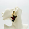 Earrings Red Hummingbird | Gold - muze-earrings.com