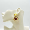 Earrings Red Strass Crab | Gold - muze-earrings.com