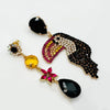 Earrings Summer Toucan | Gold - muze-earrings.com