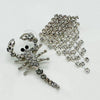 Earrings White Strass Lobster | Silver - muze-earrings.com
