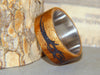 Tribal symbol wooden steel ring