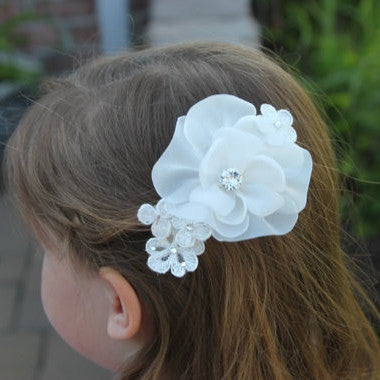 white flowers in hair