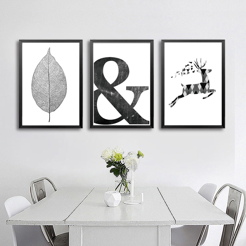 Abstract Symbols Scandinavian Wall Art Black And White Minimalist Nordic Giclee Canvas Posters For Living Room Home Decor