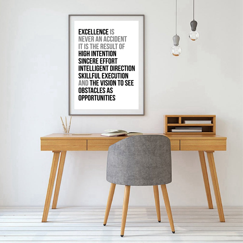 Definition Of Excellent Black and White Wall Art Poster Motivation Quotations Letter Art Fine Art Canvas Prints For Home Office Wall Decor
