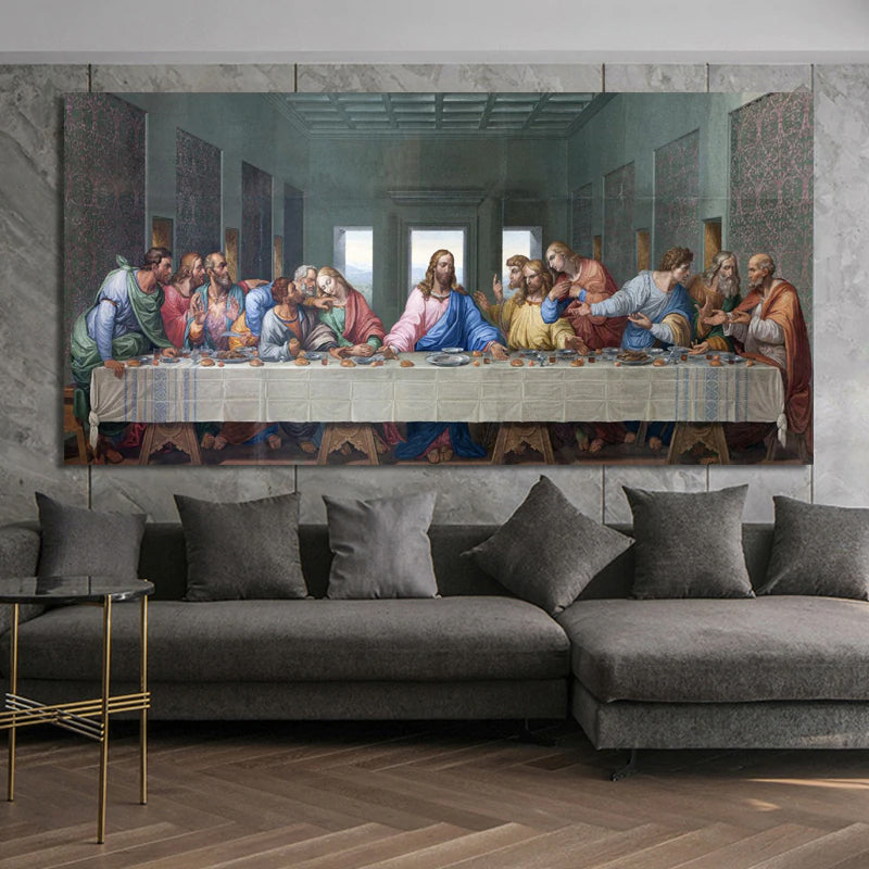 Famous Paintings Leonardo Da Vinci's The Last Supper Poster Fine Art Canvas Print Classic Art Paintings Wall Art For Dining Room Home Decor