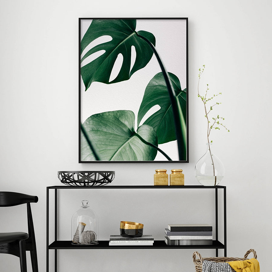 Follow Your Dreams Poster Don't Give Up Inspirational Quotation Wall Art With Beautiful Monstera Leaf Painting Fine Art Nordic Style Canvas Prints