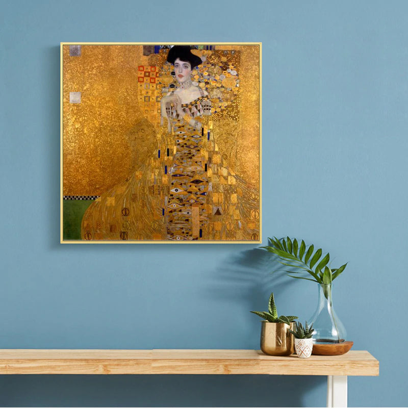 Gustav Klimt The Lady in Gold and Lady with Fan Decorative Wall Art Poster Fine Art Canvas Prints Famous Paintings Posters For Modern Home Decor