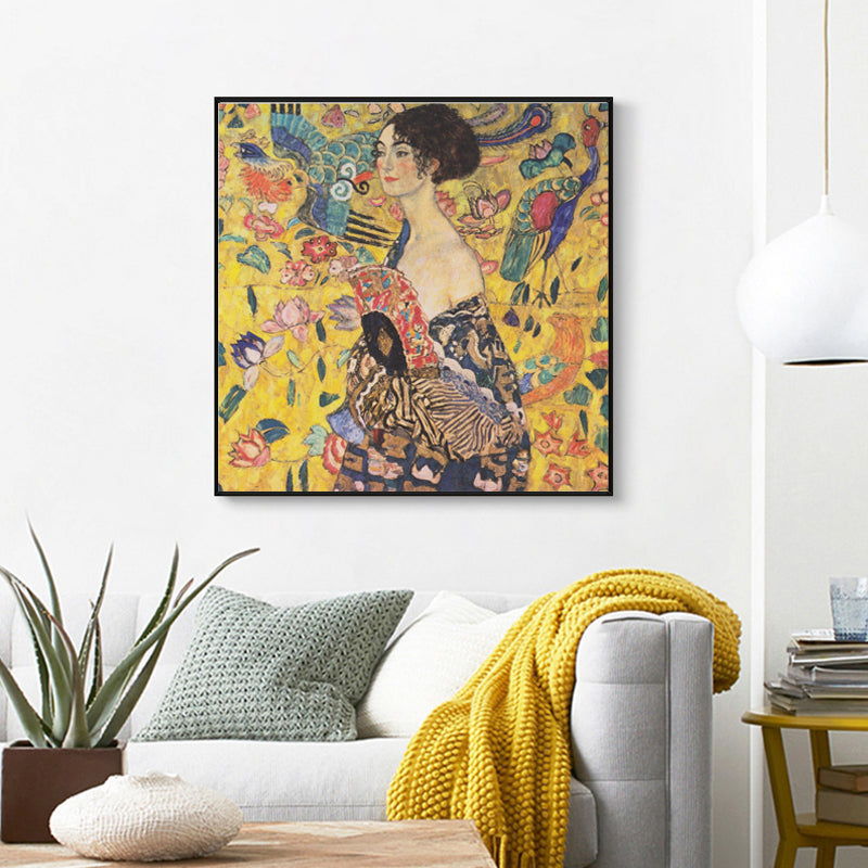 Gustav Klimt The Lady in Gold and Lady with Fan Decorative Wall Art Poster Fine Art Canvas Prints Famous Paintings Posters For Modern Home Decor