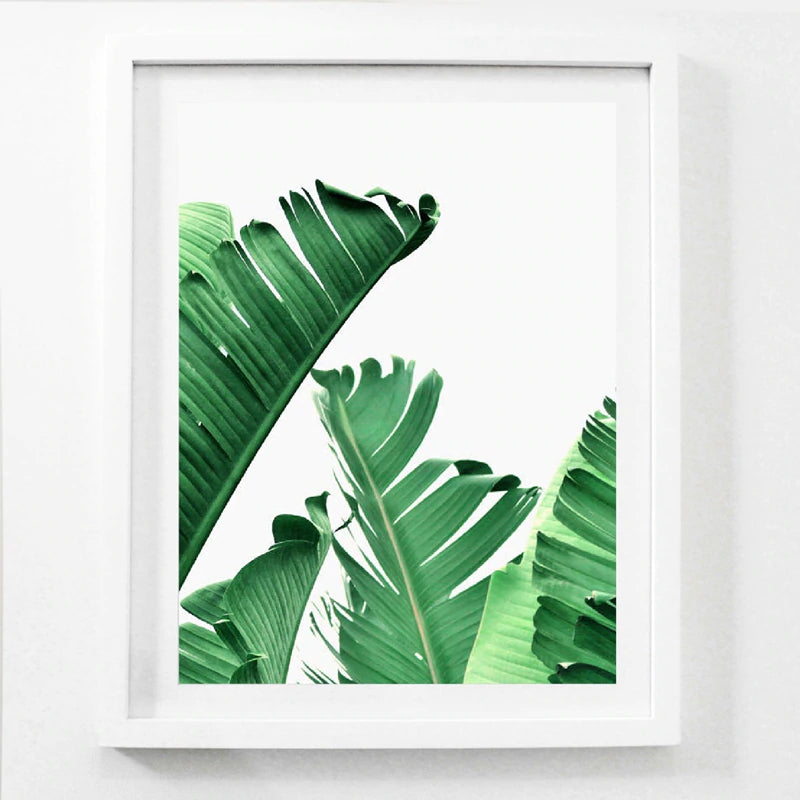 Lush Green Leaves Posters Tropical Plants Flora Fine Art Canvas Prints Nordic Wall Art For Living Room Dining Room Modern Home Decoration