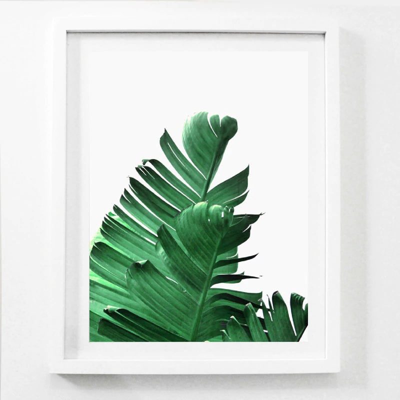 Lush Green Leaves Posters Tropical Plants Flora Fine Art Canvas Prints Nordic Wall Art For Living Room Dining Room Modern Home Decoration