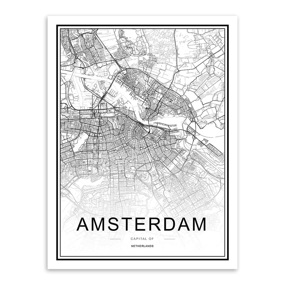 Personalized Wall Map For Your City - This High Resolution Highly Detailed Printed City Map Wall Decor Can Be Customized For Any City Or Town