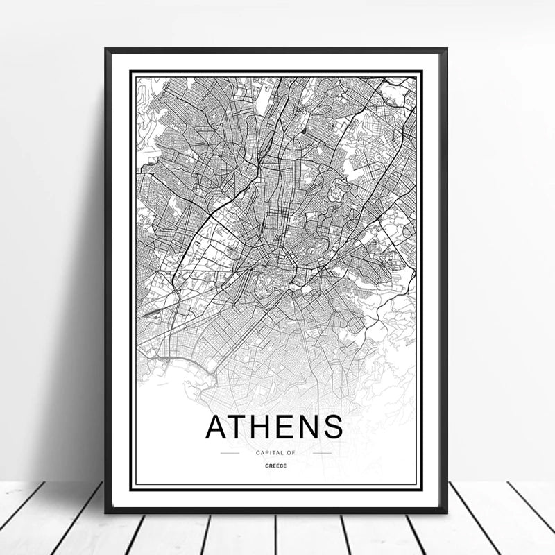 Personalized City Map For Your Wall - This High Resolution Highly Detailed Giclee Print Wall Map Picture Can Be Customized For Any City Or Town