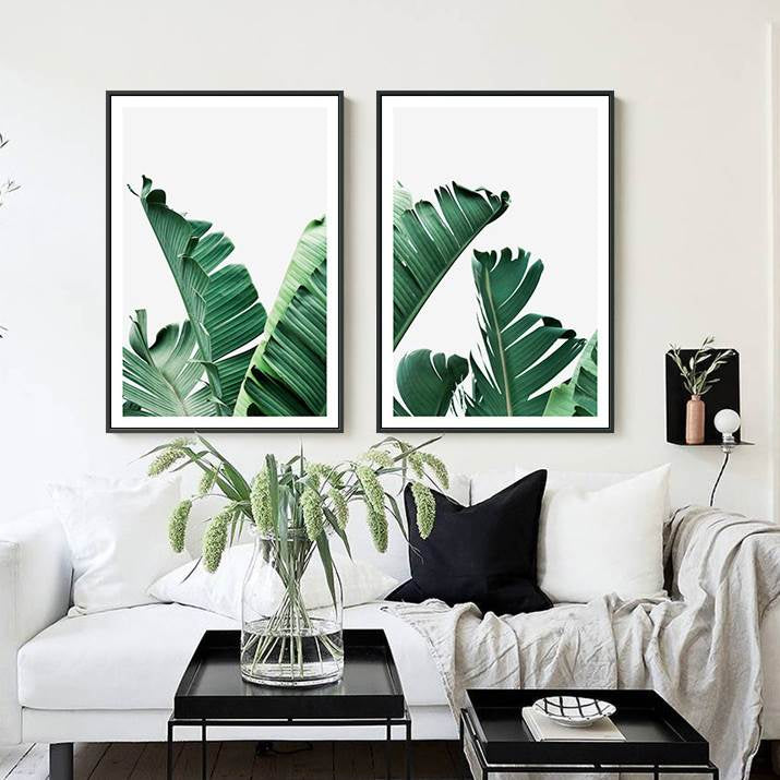 Tropical Palm Leaves Catching The Breeze Botanical Wall Art Nordic Style Fine Art Canvas Prints For Living Room Dining Room Modern Home Decor