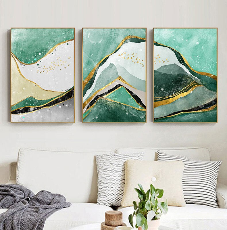 Details about   Golden Abstract Marble Canvas Art Painting Minimalist Picture Modern Home Decor 