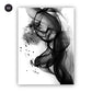 Abstract Black White Ink Splash Posters Fine Art Canvas Prints Modern Minimalist Salon Art For Office Boutiques and Home Decor