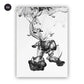 Abstract Black White Ink Splash Posters Fine Art Canvas Prints Modern Minimalist Salon Art For Office Boutiques and Home Decor