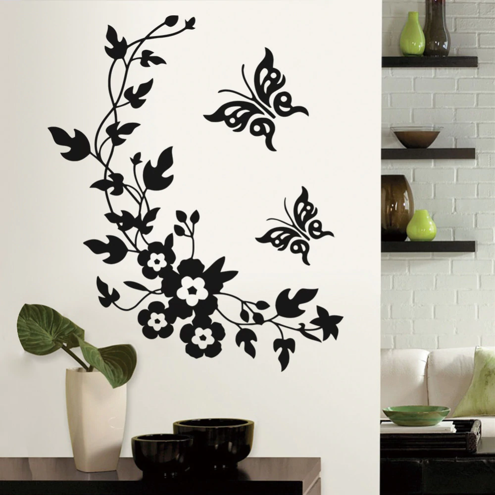 Rural Scenery Flowers Home Room Decor Removable Wall Stickers Decal Decorations