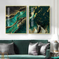 Modern Abstract Marble Print Wall Art Fine Art Canvas Prints Golden Green Agate Pictures For Luxury Living Room Dining Room Home Office Art Decor