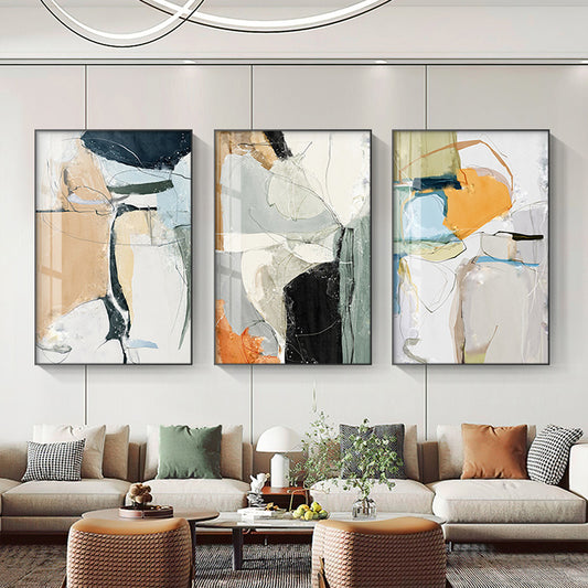 Neutral Colors Nordic Geomorphic Abstract Wall Art Fine Art Canvas Prints Modern Pictures For Luxury Apartment Living Room Home Office Wall Decor