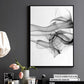 Stylish Abstract Black Vapor Trails Black And White Posters Fine Art Canvas Prints For Modern Office Decor Home Interior Wall Art Decoration