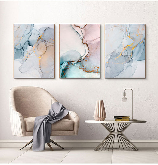 Abstract Colored Agate Marble Print Wall Art Fine Art Canvas Prints Subtle Hues Pictures For Modern Living Room Dining Room Bedroom Nordic Art Decor