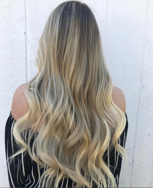 Sunkissed Blonde Highlights 18 22 Silk Lace Clip Ins Glam