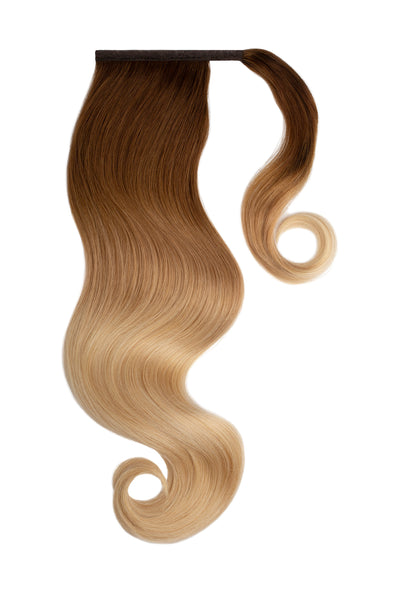 Balayage Human Hair Ponytail Clip Extension | Seamless – Seamless Hair Extensions
