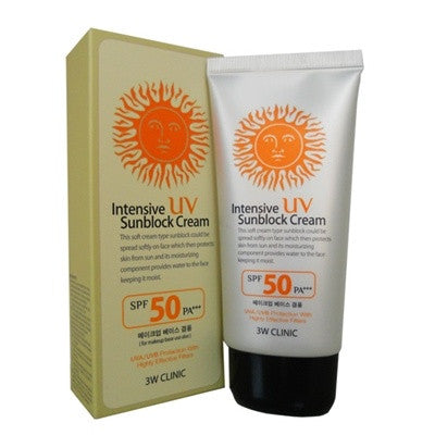 3W Clinic Intensive UV Sunblock Cream - CarmenClaire Cosmetics