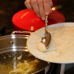 Boil water with salt in a large pot