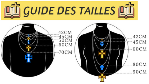 COLLIER CROIX - DIMENSIONS cm - EUROPE