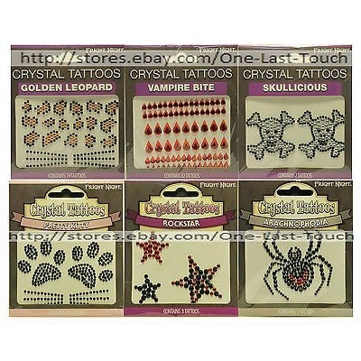 *Fright Night Face &Amp;Amp; Body Crystal Tattoos Rhinestones Halloween *You Ch