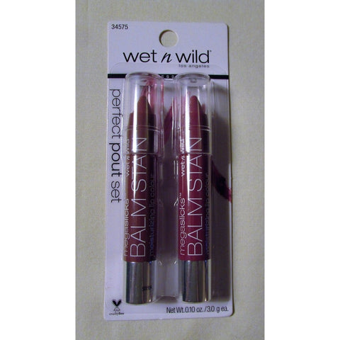 Wet N Wild 2 Piece Megaslicks Balm Stain Lip Color RICO MAUVE & MADE YOU PINK