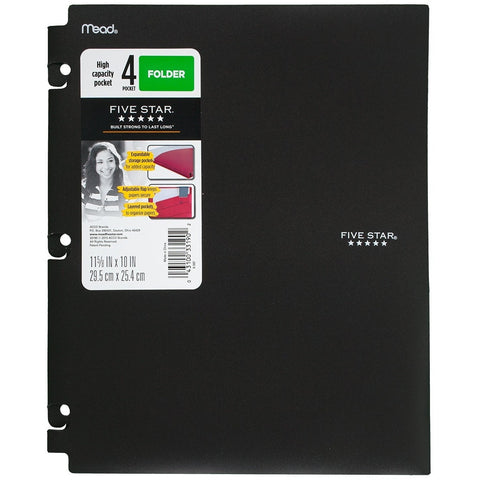 Five Star Binder Pocket Folder, Snap-In Folder, 2 Pockets, 11-5/8" x 10", Col...