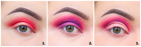 Step by Step eye makeup 1, 2 and 3 